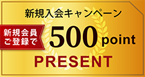 新規入会キャンペーン500ポイントプレゼント